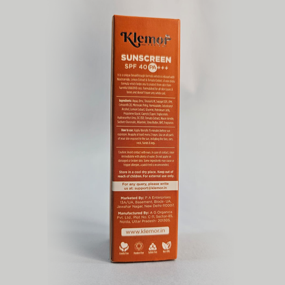 Klemor SunShield SPF 40: Feather-light, Non-Sticky, Rapid Absorption for All Skin Types
