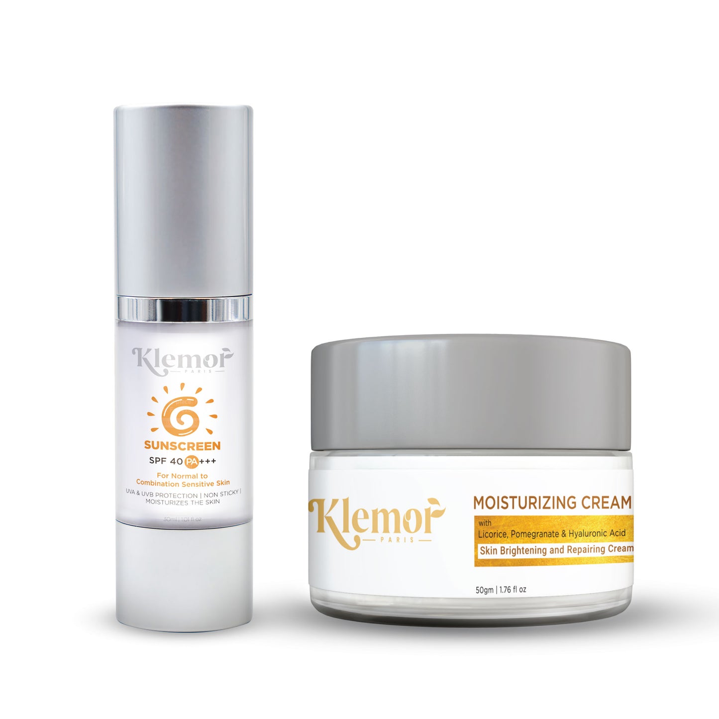 Klemor Moisturizing Cream and Sunscreen Combo