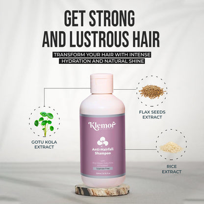 Klemor Anti-Hairfall Shampoo: Natural Shine, Growth, Vegan & Strengthening